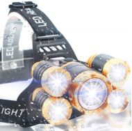 Nabíjací čelovka Headlamp 5 x CREE LED + čelová lampa COB 3W LED a príslušenstvo ZADARMO