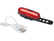 Dobíjacie USB svetlo na bicykel červené