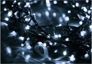 Vianočné osvetlenie vonkajšie / vnútorný 100 LED - studená biela - 220V / 31V - 13m