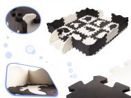 Kontrastné penové puzzle 30x30 cm, 25 ks čierna, krémová