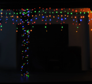 Vianočný svetelný záves vonkajšie / vnútorné 300 LED - 22,6 - farebné cencúle