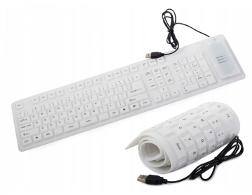 Flexibilná silikónová klávesnica k PC biela